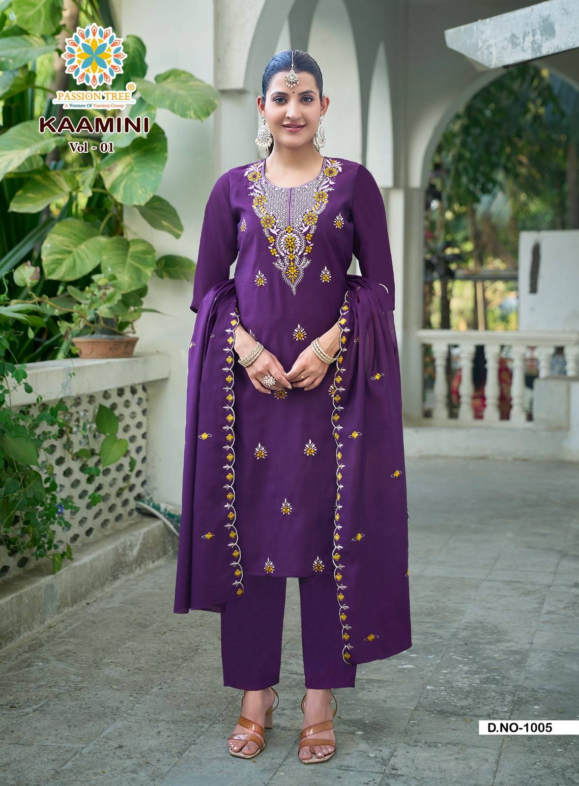 KAAMINI VOL-1 By Passion Tree 1001 To 1008 Series Beautiful Festive Suits Colourful ROMAN SILK Stitched Dresses At Wholesale Price